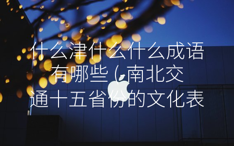 什么津什么什么成语有哪些 (-南北交通十五省份的文化表达：探秘‘什么津什么什么’成语”)