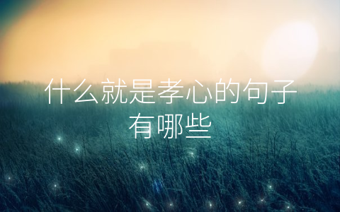 什么就是孝心的句子有哪些