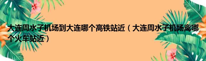 大连周水子机场到大连哪个高铁站近 大连周水子机场离哪个火车站近