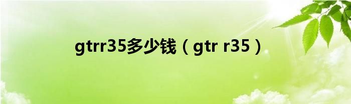 gtrr35多少钱 gtr r35