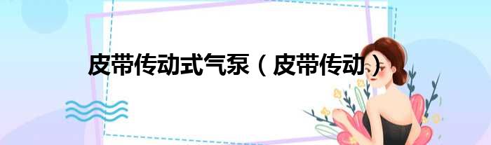 皮带传动式气泵 皮带传动