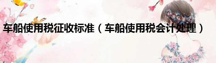 车船使用税征收标准 车船使用税会计处理