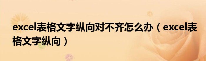 excel表格文字纵向对不齐怎么办 excel表格文字纵向