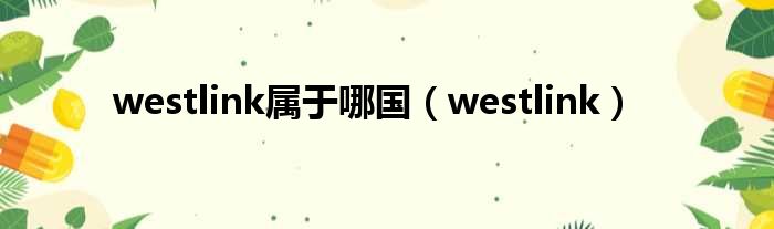 westlink属于哪国 westlink