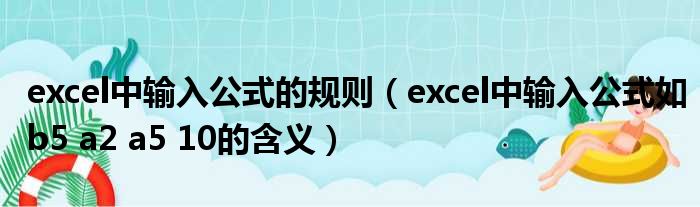 excel中输入公式的规则 excel中输入公式如b5 a2 a5 10的含义
