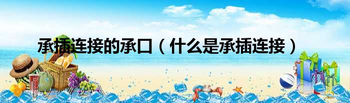 承插连接的承口 什么是承插连接