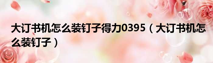 大订书机怎么装钉子得力0395 大订书机怎么装钉子