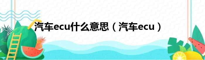 汽车ecu什么意思 汽车ecu