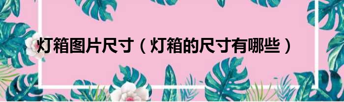灯箱图片尺寸 灯箱的尺寸有哪些