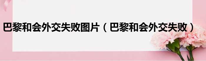 巴黎和会外交失败图片 巴黎和会外交失败