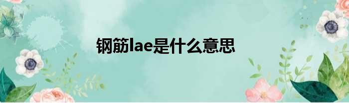 钢筋lae是什么意思