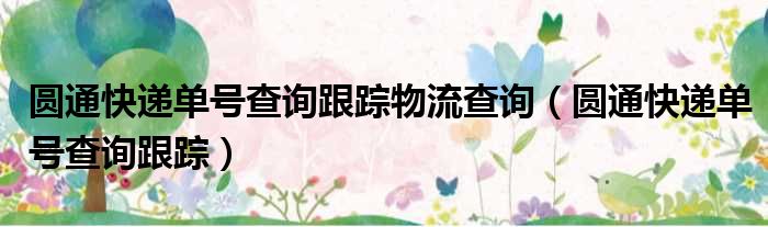 圆通快递单号查询跟踪物流查询 圆通快递单号查询跟踪