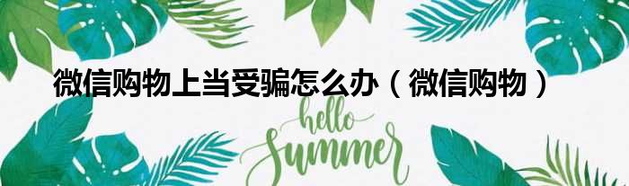 微信购物上当受骗怎么办 微信购物