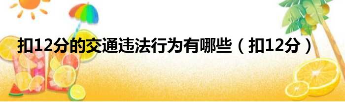 扣12分的交通违法行为有哪些 扣12分