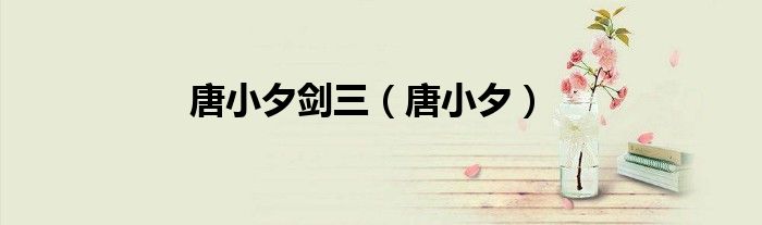 唐小夕剑三 唐小夕