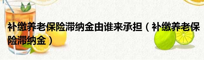 补缴养老保险滞纳金由谁来承担 补缴养老保险滞纳金
