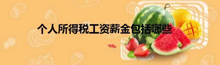 个人所得税工资薪金包括哪些