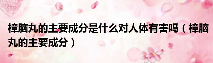 樟脑丸的主要成分是什么对人体有害吗 樟脑丸的主要成分