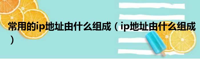 常用的ip地址由什么组成 ip地址由什么组成