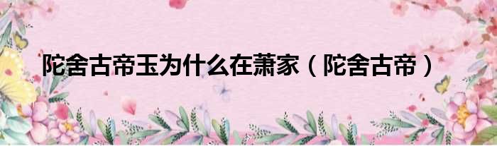 陀舍古帝玉为什么在萧家 陀舍古帝