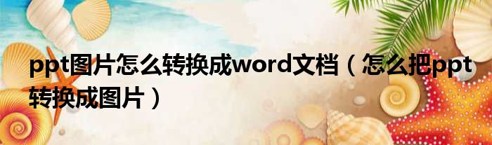 ppt图片怎么转换成word文档 怎么把ppt转换成图片