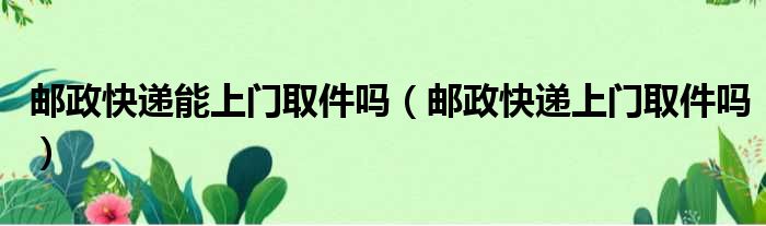 邮政快递能上门取件吗 邮政快递上门取件吗