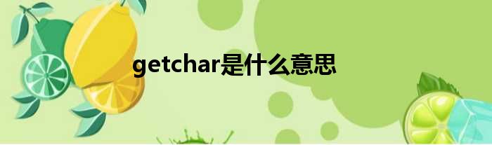 getchar是什么意思