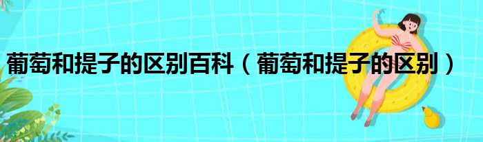 葡萄和提子的区别百科 葡萄和提子的区别