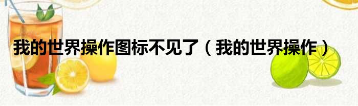 我的世界操作图标不见了 我的世界操作