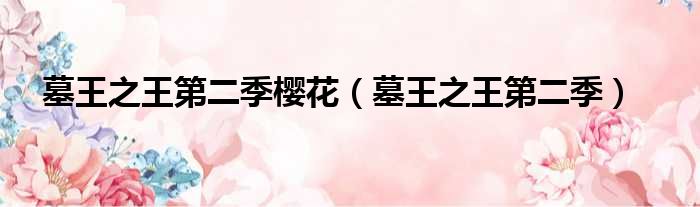 墓王之王第二季樱花 墓王之王第二季
