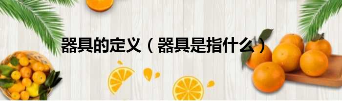 器具的定义 器具是指什么