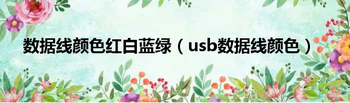 数据线颜色红白蓝绿 usb数据线颜色