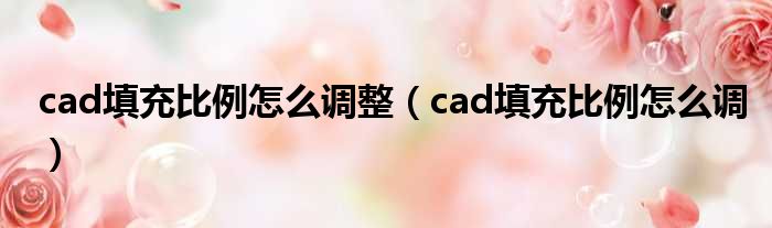 cad填充比例怎么调整 cad填充比例怎么调