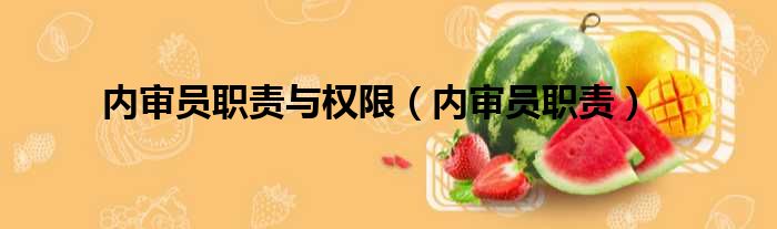 内审员职责与权限 内审员职责
