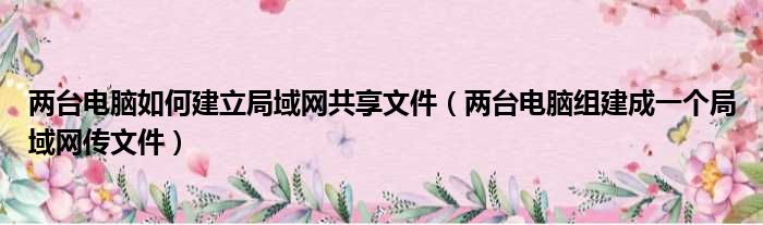 两台电脑如何建立局域网共享文件 两台电脑组建成一个局域网传文件