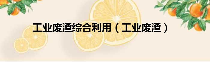 工业废渣综合利用 工业废渣