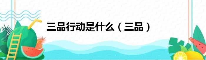 三品行动是什么 三品