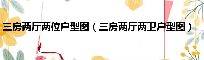 三房两厅两位户型图 三房两厅两卫户型图