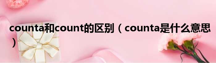 counta和count的区别 counta是什么意思