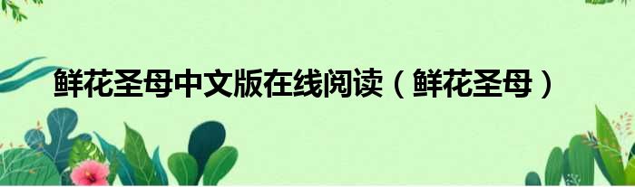 鲜花圣母中文版在线阅读 鲜花圣母