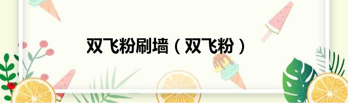 双飞粉刷墙 双飞粉