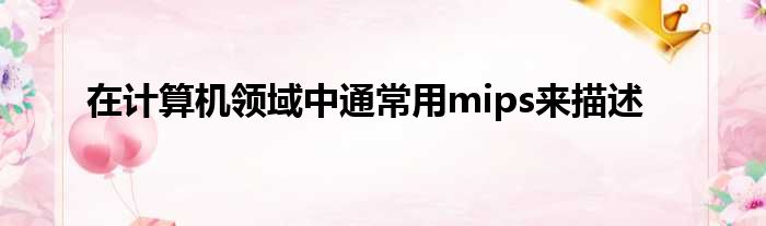 在计算机领域中通常用mips来描述