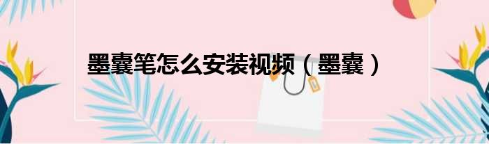 墨囊笔怎么安装视频 墨囊