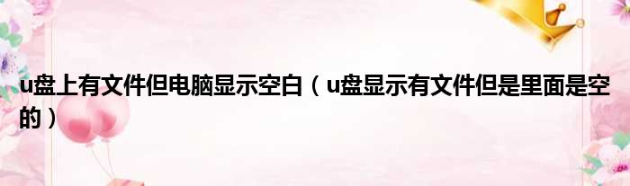 u盘上有文件但电脑显示空白 u盘显示有文件但是里面是空的