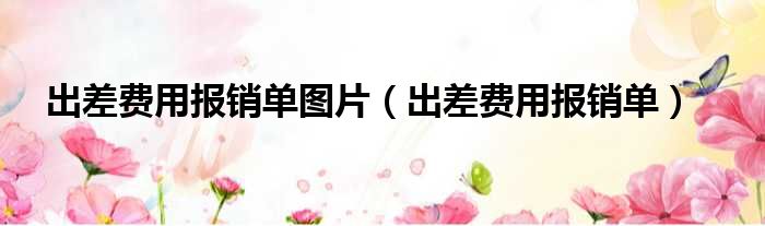 出差费用报销单图片 出差费用报销单