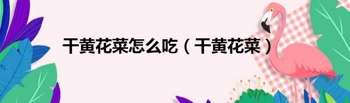 干黄花菜怎么吃 干黄花菜
