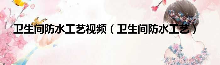卫生间防水工艺视频 卫生间防水工艺