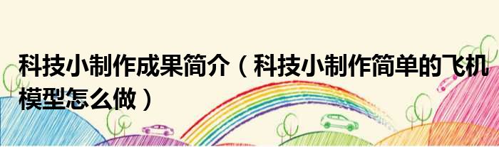 科技小制作成果简介 科技小制作简单的飞机模型怎么做