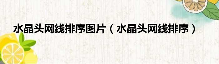 水晶头网线排序图片 水晶头网线排序