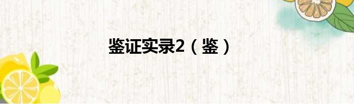 鉴证实录2 鉴